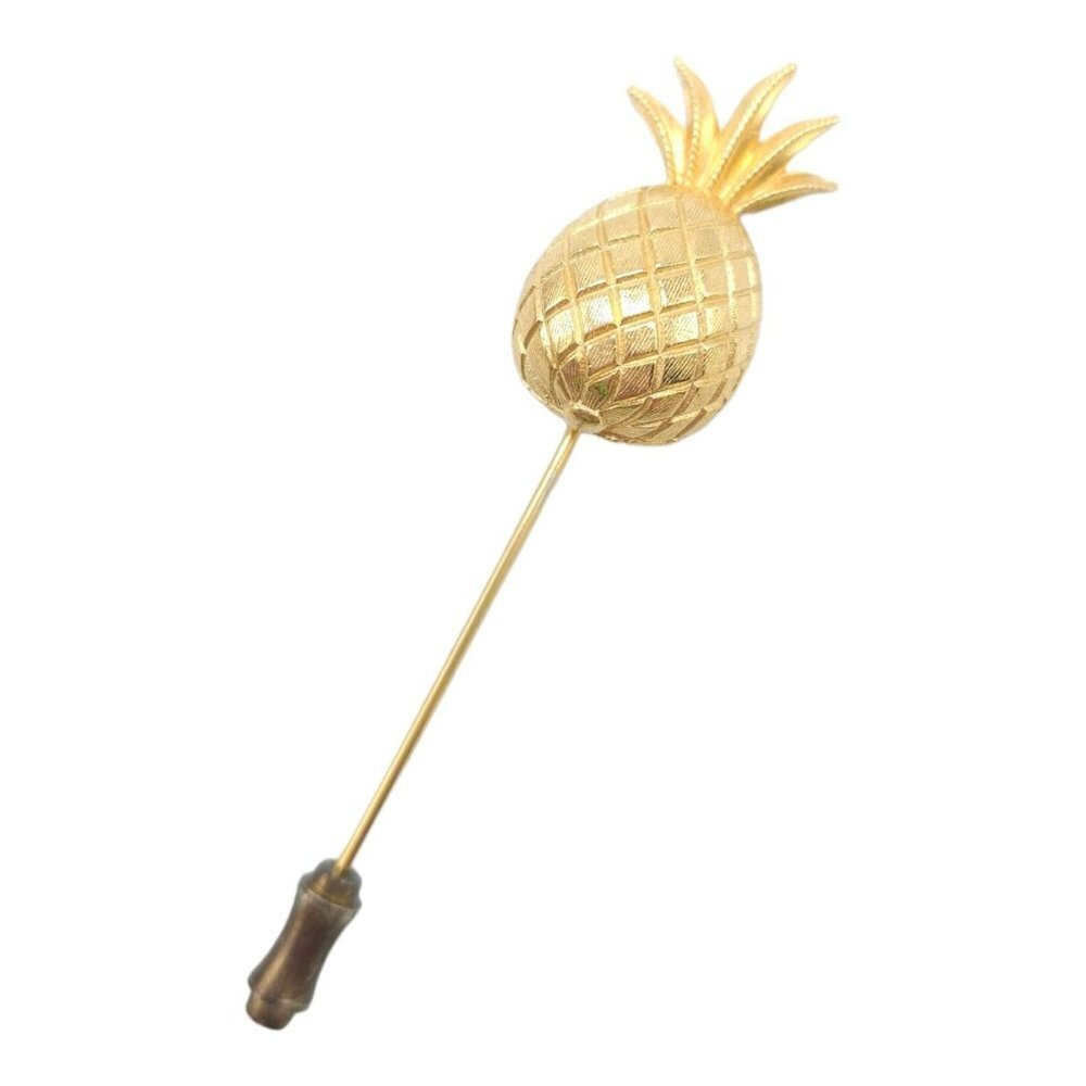 Textured Gold Tone Pineapple Vintage Stick Pin Textured Gold Tone Pineapple Vintage Stick Pin